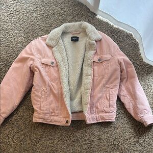 Pink and Cream Jean Jacket with Cozy Lining